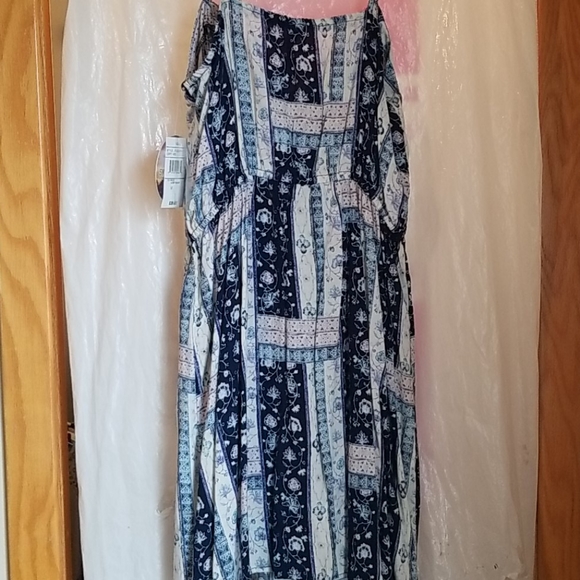 Bebop Juniors Blue and Purple Floral Dress - Picture 2 of 5